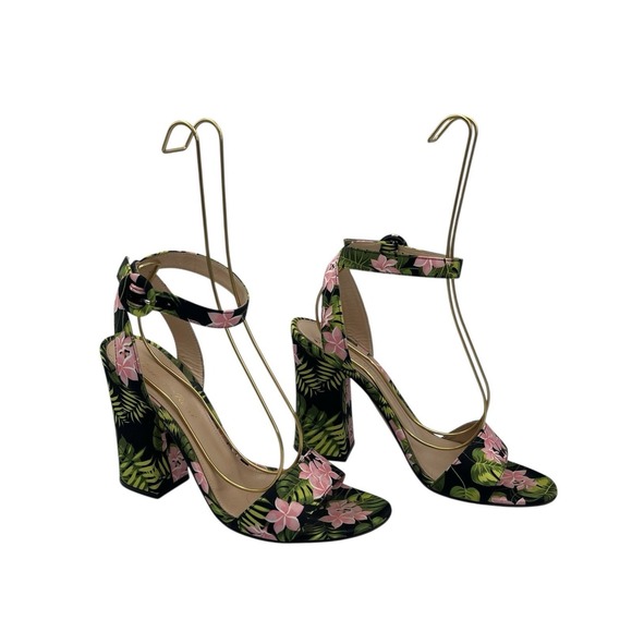 Gianvito Rossi Tandi Floral Satin Ankle Strap Sandals Size 38 US 8 - Picture 4 of 11